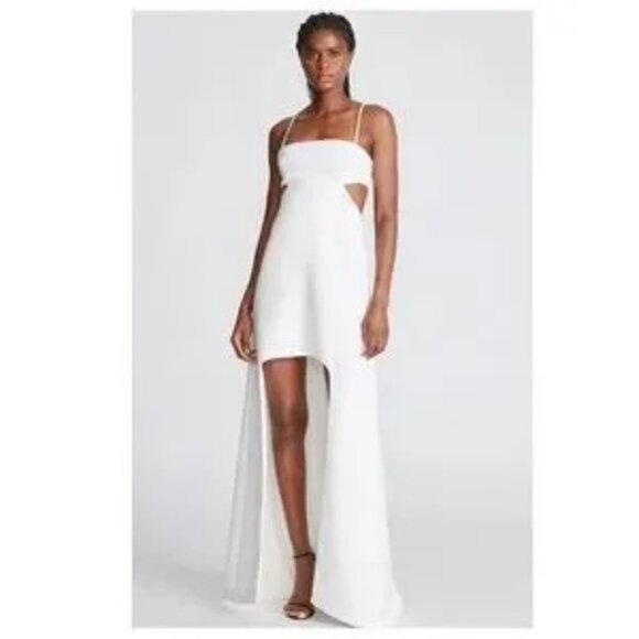 Halston Heritage Asher cutout spaghetti strap maxi dress in white - Picture 2 of 11